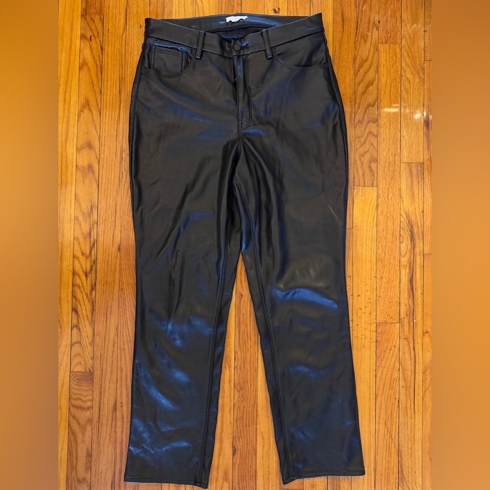 Good American Black Faux Leather Pants - High Shine